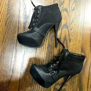 Black platform heels.